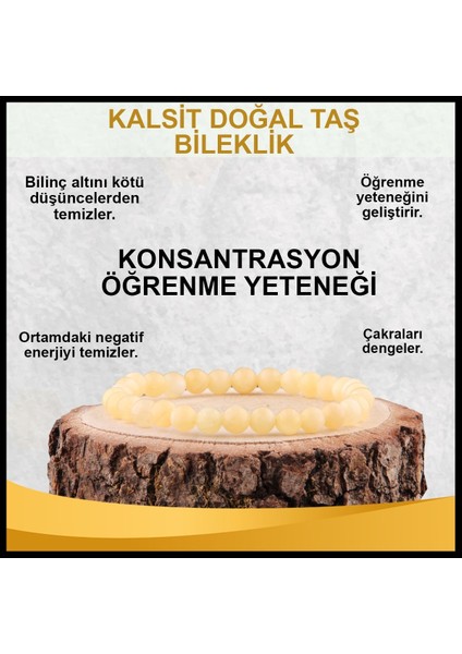 Sertifikalı Kalsit Doğal Taş Bileklik 6 MM17 fiyatları