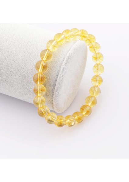 Sertifikalı Dönüşümlü Sitrin Doğal Taş Bileklik 8 MM17
