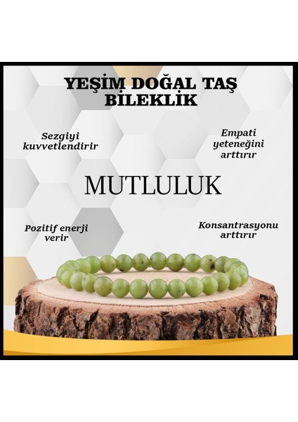 Sertifikalı Yeşim Doğal Taş Bileklik 8 mm 19 fiyatları