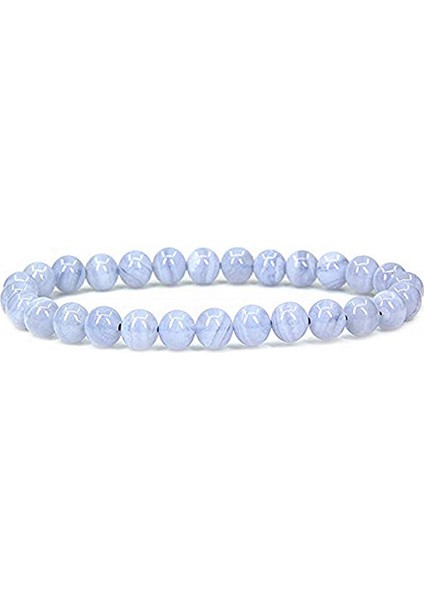 Sertifikalı Mavi Dantelli Akik 6 mm BILEKLIK22