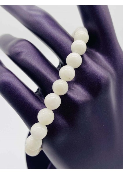 Sertifikalı Ay Taşı-Doğal Taş Bileklik - 8 MM21