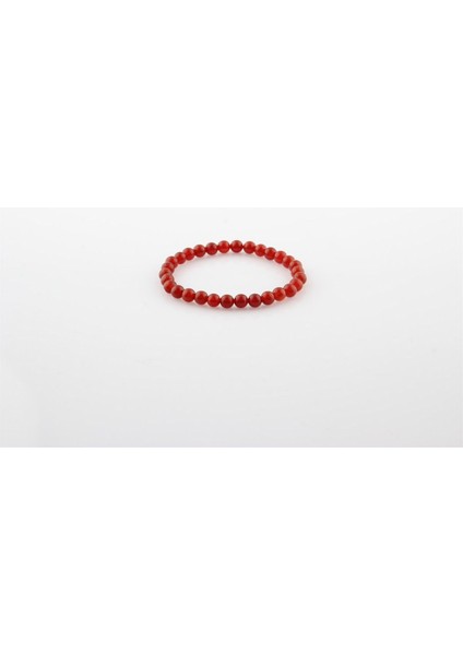 Sertifikalı Kırmızı Akik Doğal Taş Bileklik 6MM23 modelleri