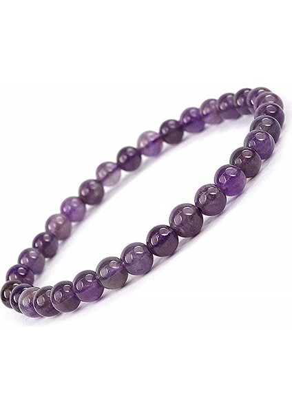 Sertifikalı Ametist Doğal Taş Bileklik 6 MM18