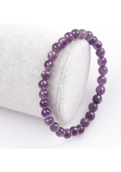 Sertifikalı Ametist Doğal Taş Bileklik 6 MM18 fiyatları