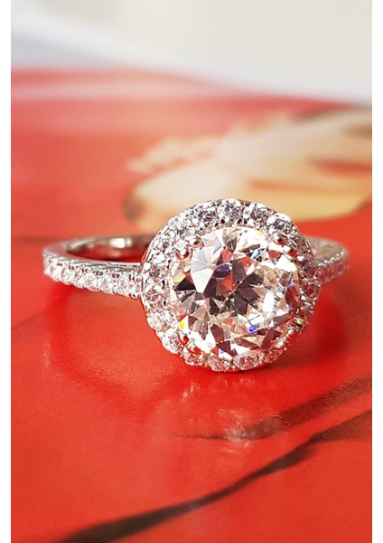 0.75 Ct. G Color Tektaş Gümüş Yüzük