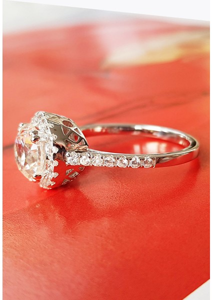 0.75 Ct. G Color Tektaş Gümüş Yüzük
