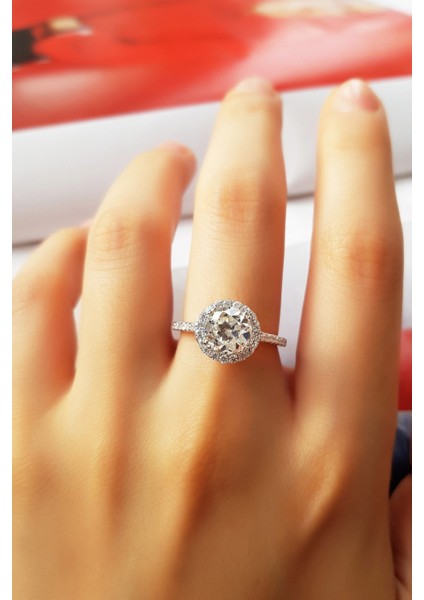 0.75 Ct. G Color Tektaş Gümüş Yüzük