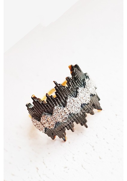 All Spikey Black Gümüş Yüzük