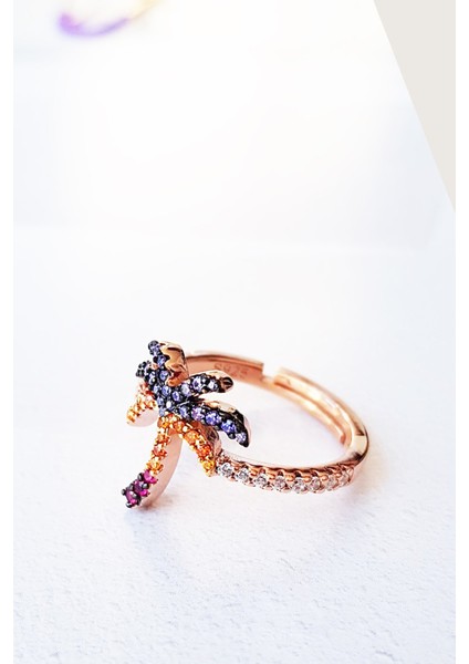 Ithal Palm Renkli Gümüş Yüzük modelleri