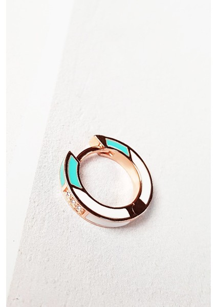 Tekli Ithal Turkuaz ve Beyaz Gümüş Küpe fırsatları