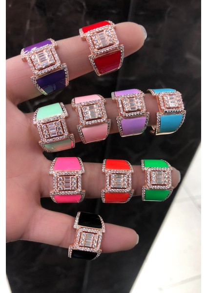 Mint Mineli Baget Taşlı Gümüş Yüzük fiyatları