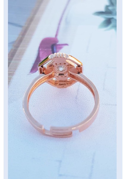 Içi Dolu Taşlar Geometrik Gümüş Yüzük modelleri