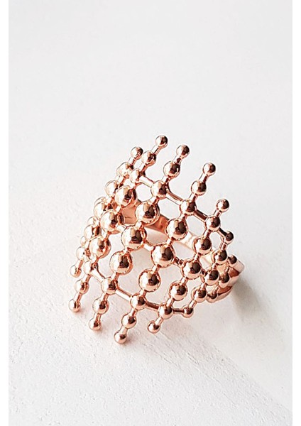 Tasarım Crown Gümüş Yüzük Rose Kaplama