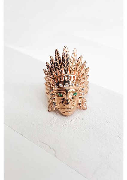 Kızılderili Tasarım Gümüş Yüzük