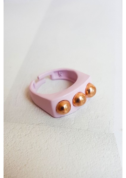 Rose Topcuk Detaylı Lila Mineli Gümüş Yüzük modelleri