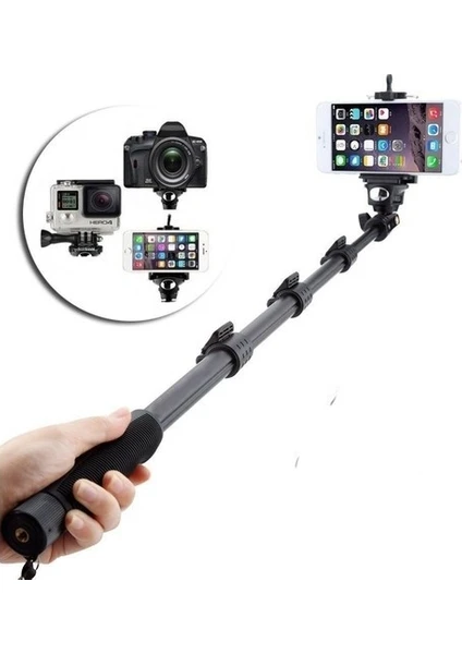 1288 Bluetooth Uzaktan Kumanda Telefon Kamera Uyumlu 123 cm Tripod ve Monopod Selfie Çubuğu