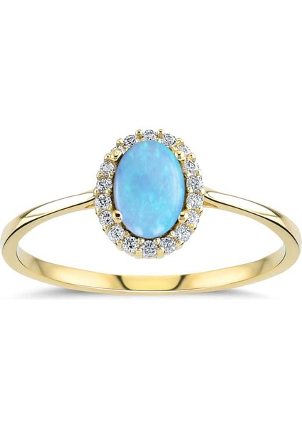 Opal Taşlı Altın Yüzük YZMA.112