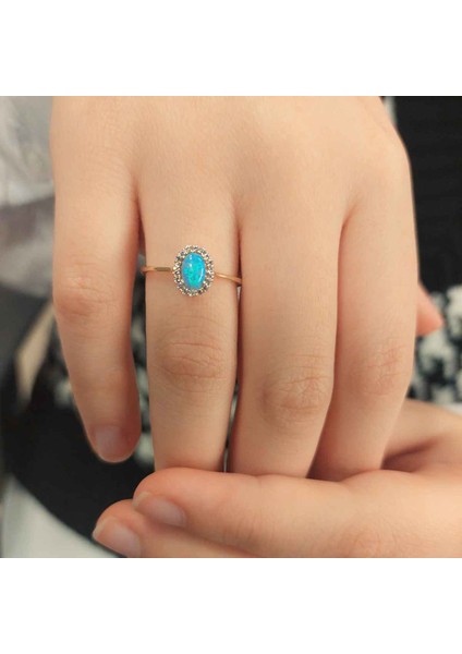 Opal Taşlı Altın Yüzük YZMA.112 fiyatları