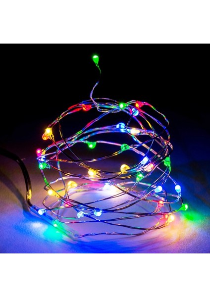 Rgb Mikro Peri Ledli Pilli Renkli LED Işık Renkli Pilli Işık 5 Metre Renkli Pilli Işık Renkli Yılbaşı Ağacı Işığı Renkli Noel Ağacı Işığı