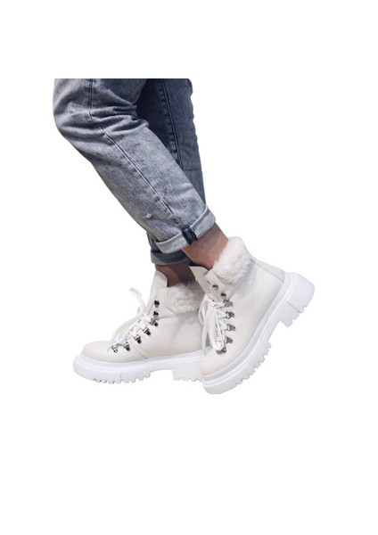 Deri Kadın Kürk Detaylı Bot fırsatları