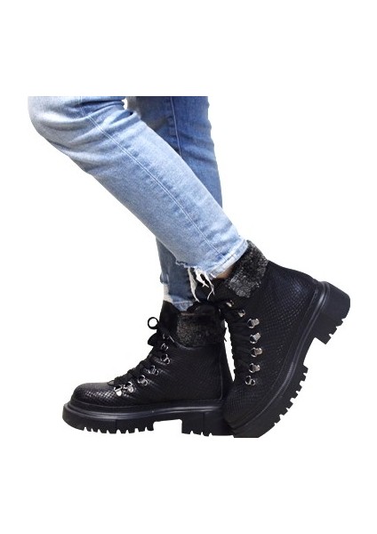 Deri Kürk Detaylı Kadın Bot fırsatları