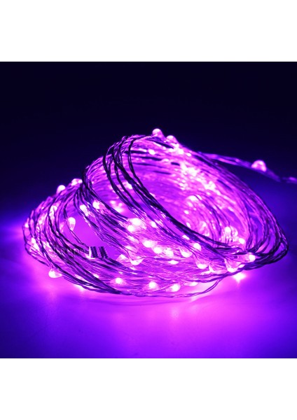 Purple Christmas LED Light 2 Metre Mor Pilli LED Işık Noel Işığı Parlak Peri LED Işık