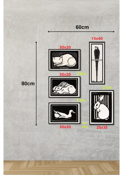 Sanatsal Kanvas Duvar Tablosu 5'li set JDG Koleksiyonu JDG4