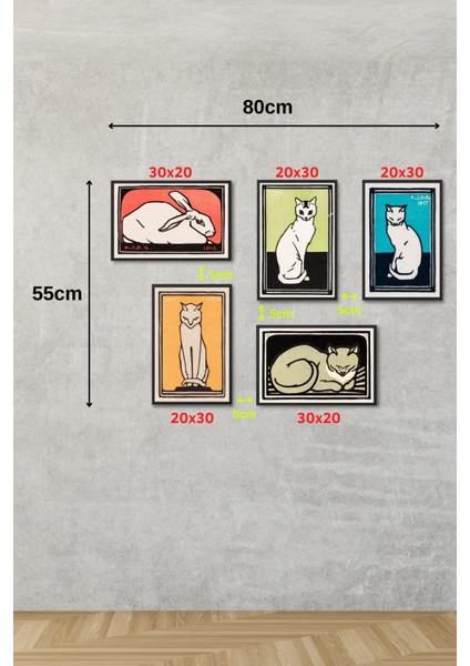 Sanatsal Kanvas Duvar Tablosu 5'li set JDG Koleksiyonu JDG2