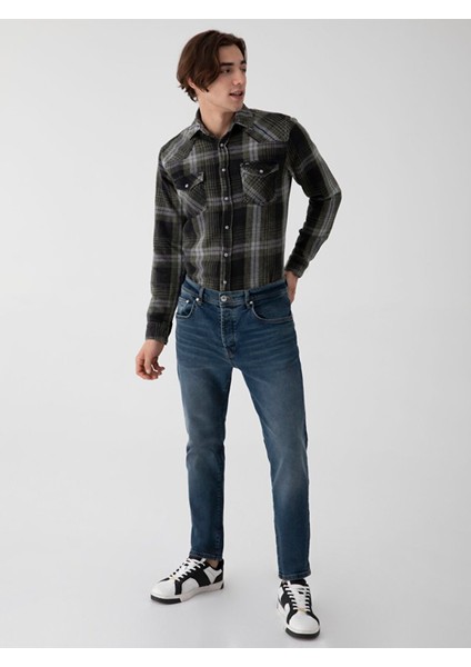 Erkek Lawrıe Y Dar Paça Orta Bel Jean Pantolon