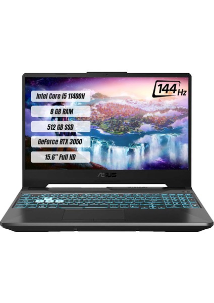 Tuf Gaming F15 FX506HC-HN409 Intel Core i5 11400H 8 GB 512 GB SSD RTX 3050 144 Hz FreeDos 15.6" FHD Taşınabilir Bilgisayar