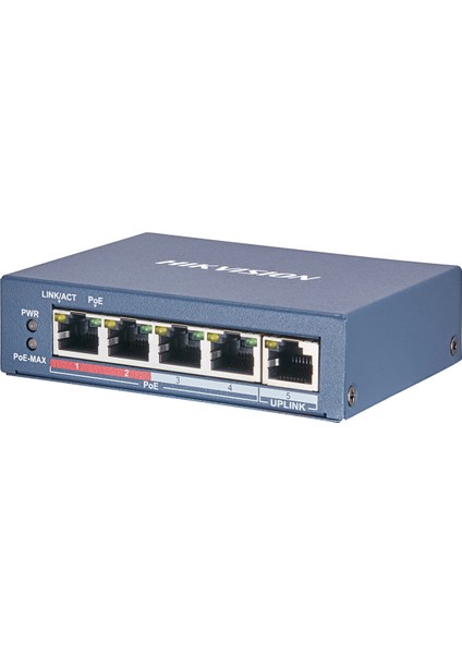 Hıkvısıon DS-3E0105P-E/M(B) 4fe Poe Port (35W) 1fe Uplink Switch