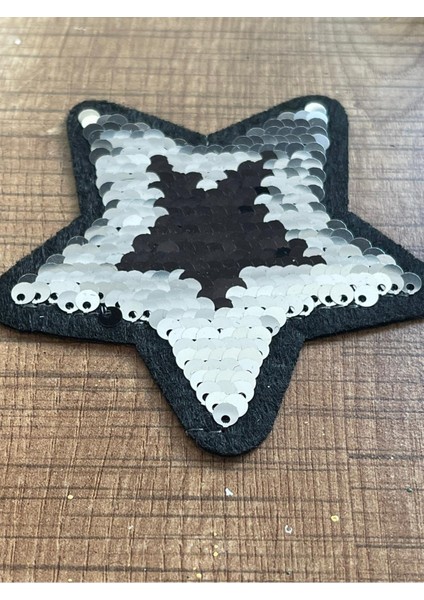 8x8 cm Pul Payetli Yıldız Ütü Ile Yapışır Aplike Arma Yama