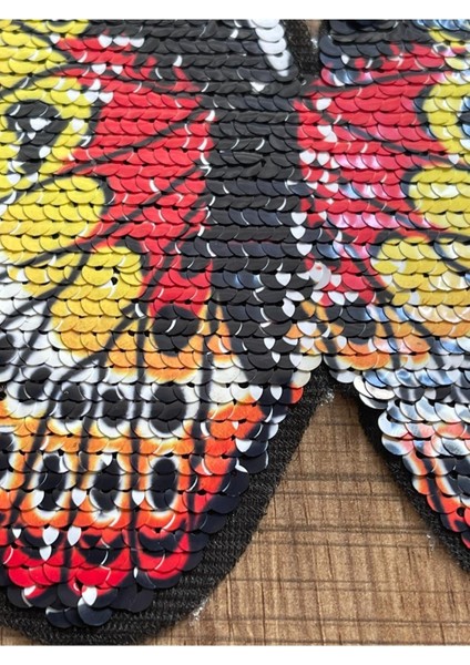 18X15 cm Pul Payet Kelebek Ütü ile Yapışır Aplike Arma Yama fiyatları