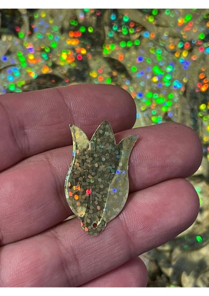 Altın Sarısı Lale Lazer Kesim Birinci Kalite Çanta Perde Supla Pul Payet 50 gr 3 cm fiyatları
