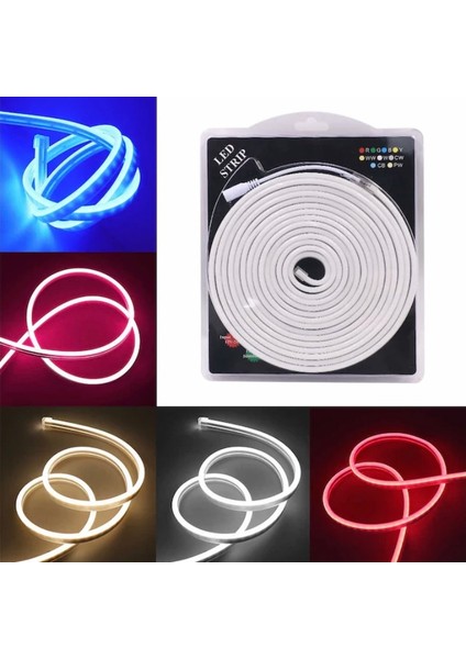 12 Volt 6 x 12 mm Turkuaz Esnek Neon Led 5 Metre)