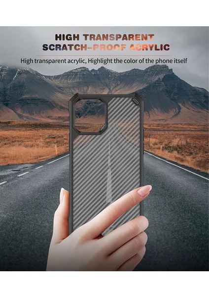 Apple iPhone 11 Pro Max Kılıf Şeffaf Karbon Desen Korumalı Kapak indirimleri