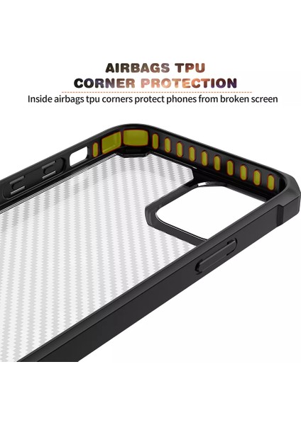 Apple iPhone 12 Mini Kılıf Şeffaf Karbon Desen Korumalı Kapak fırsatları