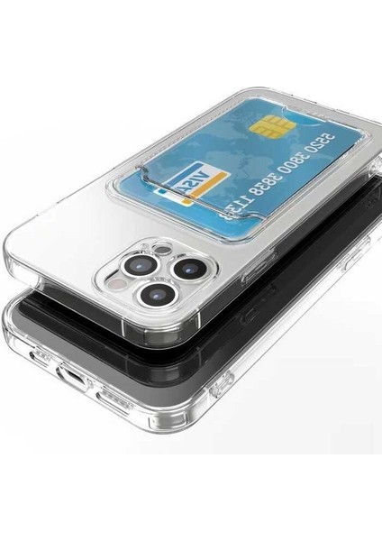 iPhone 12 Pro Setra Şeffaf Kartlık Cüzdan Kılıf