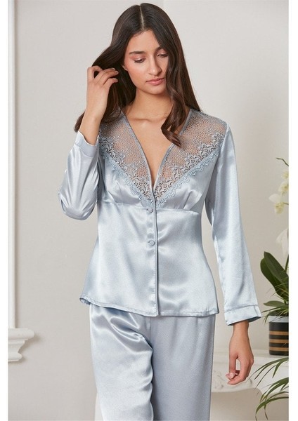 6'lı Kaplı Gecelik Sabahlık Set 6425 Mist Renk