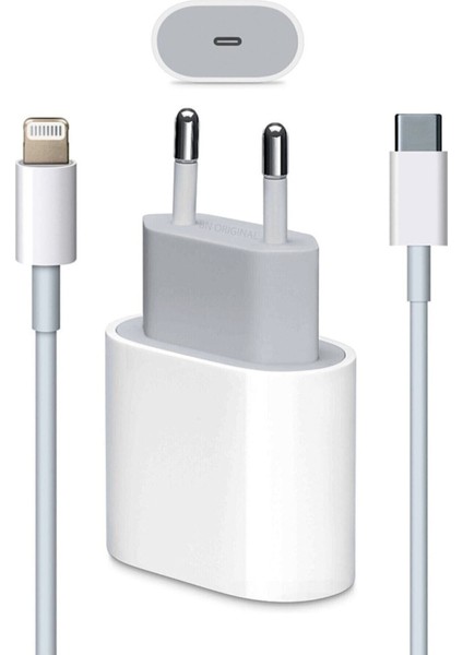 Baizteech Apple iPhone Tüm Serilerle Uyumlu Hızlı Şarj Aleti Kablo Adaptör Set