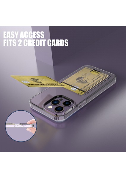 Xstepcase iPhone 14 Pro Maks Kart Serisi Kalınlaştırılmış Tpu Telefon Kapağı Şeffaf Kart Tutucu Şok Geçirmez Kılıf (Yurt Dışından) fiyatları