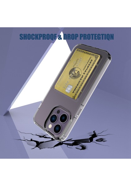 Xstepcase iPhone 14 Pro Maks Kart Serisi Kalınlaştırılmış Tpu Telefon Kapağı Şeffaf Kart Tutucu Şok Geçirmez Kılıf (Yurt Dışından) indirimleri