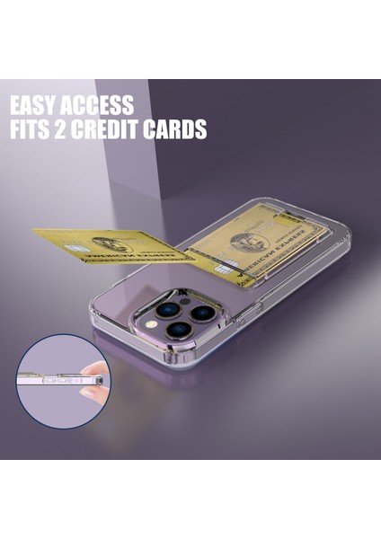 Xstepcase iPhone 14 Pro Maks Kart Serisi Kalınlaştırılmış Tpu Telefon Kapağı Şeffaf Kart Tutucu Şok Geçirmez Kılıf (Yurt Dışından) fiyatları