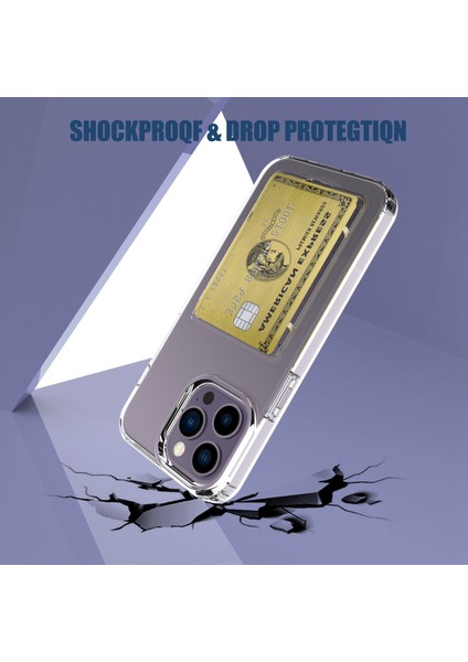 Xstepcase iPhone 14 Pro Maks Kart Serisi Kalınlaştırılmış Tpu Telefon Kapağı Şeffaf Kart Tutucu Şok Geçirmez Kılıf (Yurt Dışından) indirimleri