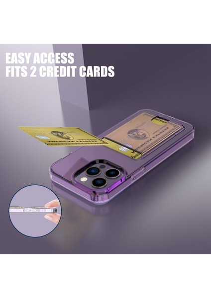 Xstepcase iPhone 14 Pro Maks Kart Serisi Kalınlaştırılmış Tpu Telefon Kapağı Şeffaf Kart Tutucu Şok Geçirmez Kılıf (Yurt Dışından) fiyatları