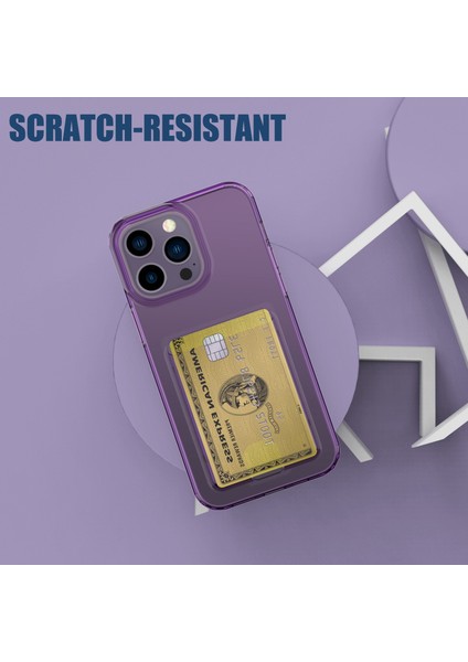 Xstepcase iPhone 14 Pro Maks Kart Serisi Kalınlaştırılmış Tpu Telefon Kapağı Şeffaf Kart Tutucu Şok Geçirmez Kılıf (Yurt Dışından) fırsatları