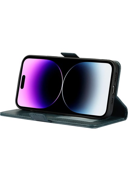Xstepcase iPhone 14 Pro Için Ön Çizgiye Anti-Cratch Telefon Kasası Retro Cüzdan Standı Manyetik Toka Şok Geçirmez Flip Deri Telefon Kapağı Kayışlı (Yurt Dışından)