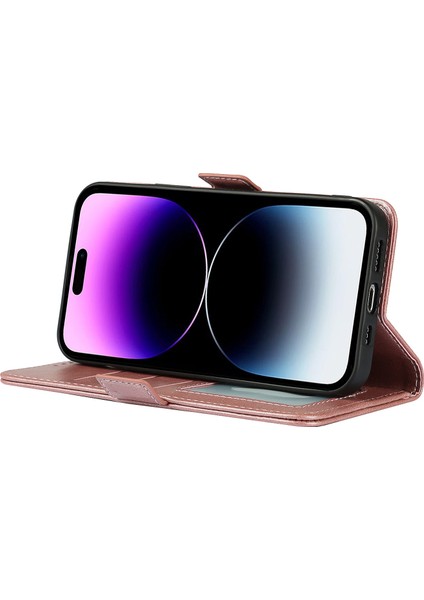 Xstepcase iPhone 14 Pro Için Ön Çizgiye Anti-Cratch Telefon Kasası Retro Cüzdan Standı Manyetik Toka Şok Geçirmez Flip Deri Telefon Kapağı Kayışlı (Yurt Dışından)