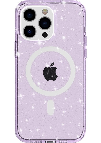 Xstepcase iPhone 14 Pro Glitter Tasarım Manyetik Arka Kapak Tpu+Pc Telefon Damla Geçirmez Kılıf Magsafe Şarj Cihazı ile Uyumlu (Yurt Dışından)