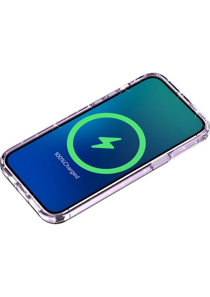Xstepcase iPhone 14 Pro Glitter Tasarım Manyetik Arka Kapak Tpu+Pc Telefon Damla Geçirmez Kılıf Magsafe Şarj Cihazı ile Uyumlu (Yurt Dışından)